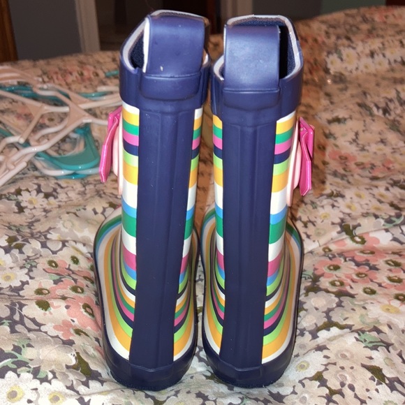 NWOT kids SUN SQUAD striped rain boots size 9/10 - Picture 3 of 4